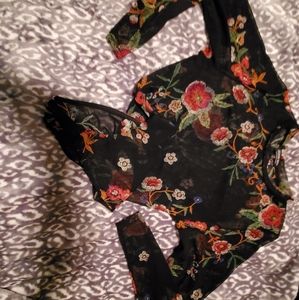 Fashion Nova Curve Black Mesh Bodysuit